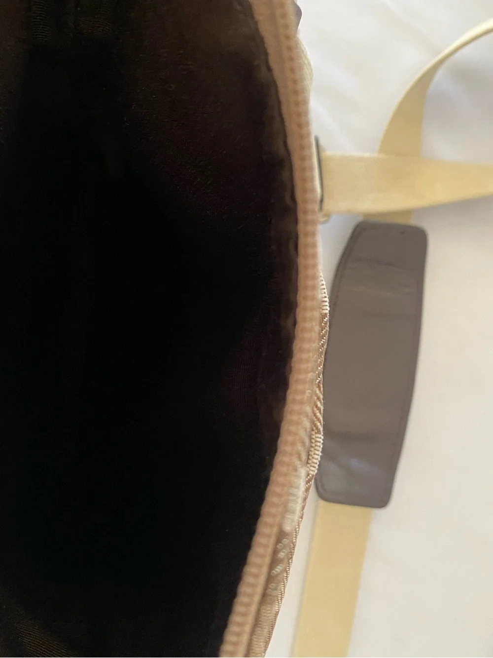 Coach Signature Stripe Crossbody in Brown and Cream